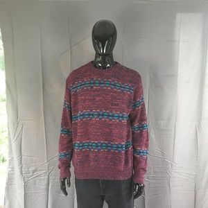 (34) Vintage Red Patterned Sweater